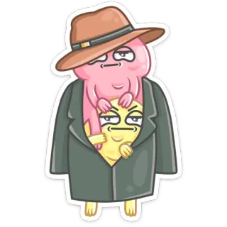 😐 cartoon, character, hat, coat, funny, animated whatsapp sticker