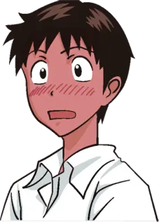 😳 animé, rougir, dessin animé, gêné telegram sticker