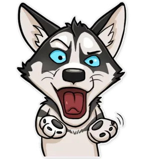 😵 dog, husky, animal, cute, sticker, cartoon whatsapp sticker