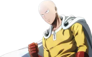 😡 Saitama One Punch Man Аниме, Ванпанчмен, Сайтама, Герой, Лысый, Кулак whatsapp sticker