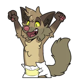🥳 антропоморфный, волк, персонаж, мультфильм, фурри telegram sticker