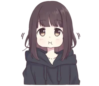 😶 dziewczyna anime, uroczy, kreskówka, postać, kawaii telegram sticker