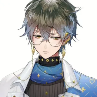 🦋 Anime, Gafas, Personaje, Retrato whatsapp sticker