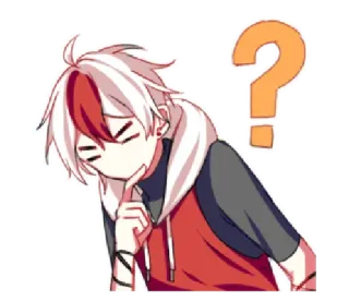 🤔 anime, question, thinking, doubt, curious, cartoon, sticker, manga whatsapp sticker