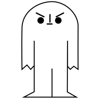 👺 персонаж, мультфильм, злость, белый, простой telegram sticker
