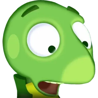😧 Cartoon, Ausdruck, Gesicht, Grün, Überraschung telegram sticker