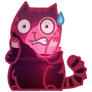 😥 gatto, adesivo, preoccupato, nervoso telegram sticker