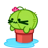 😭 cactus, llorando, triste, planta, flor, emociones, kawaii telegram sticker