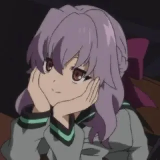 ♟ Anime, Mädchen, Süß, Porträt, Manga, Shinoa Hiragi telegram sticker