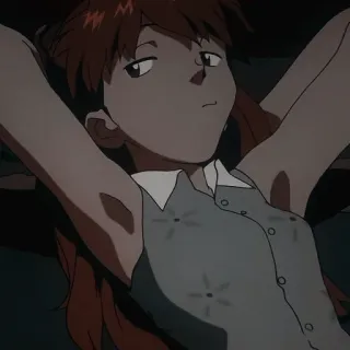 😒 Asuka Langley Sohryu Neon Genesis Evangelion anime, girl, cartoon, evangelion, character telegram sticker