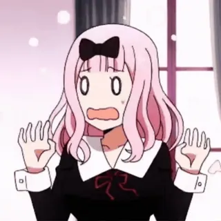 😰 Chika Fujiwara Kaguya-sama: Love Is War аниме, Чика Фудзивара, Кагуя-сама, испуганный, в шоке, смешной telegram sticker