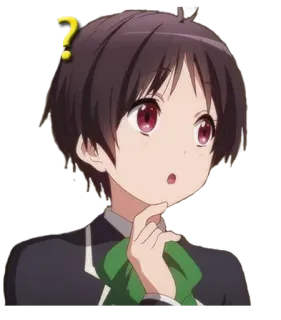 ❓ Anime, Signo de interrogación, Pensando, Curioso, Manga, Personaje, Confundido telegram sticker