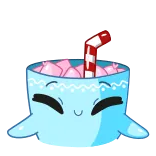 🥰 thức uống, kawaii, dễ thương, đường, hoạt hình, nước giải khát whatsapp sticker