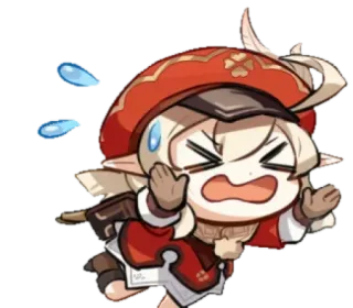 💗 Klee Genshin Impact klee, genshin impact, anime, video game, sweat, running, scared telegram sticker