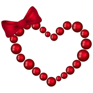 ❤ сердце, любовь, красный, бант, романтика, бусины telegram sticker