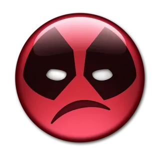 😕 Deadpool superhero, marvel, comic, red, mask telegram sticker