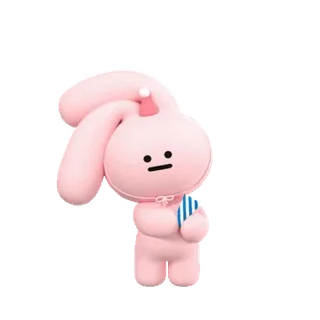 🥳 kelinci, merah muda, kartun, karakter, imut telegram sticker