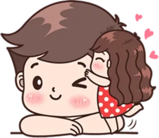😽 Dessin animé, Couple, Amour, Romance, Câlin, Affection telegram sticker