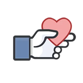 ❤ coração, amor, mão, Facebook, mídias sociais, curtida telegram sticker