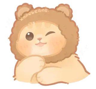 🐾 kapebeans. ライオン, 動物, かわいい, 可愛い, 猫, ペット telegram sticker