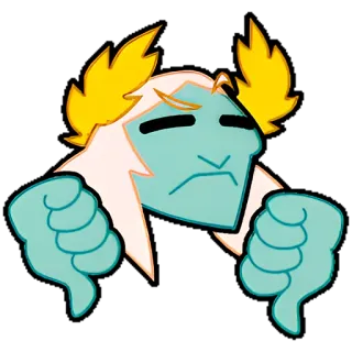 👎 thumbs down, dislike, cartoon, expression telegram sticker