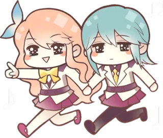 🏃‍♀️ Anime, Carino, Cartoni animati, Chibi, Kawaii, Musica telegram sticker