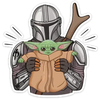 👦 Baby Yoda The Mandalorian Mandalorien, Bébé Yoda, Star Wars, Grogu, Disney, Espace, Chasseur de primes telegram sticker