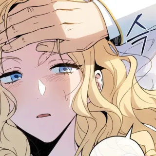 🤒 슥 女性, アニメ, 心配, 漫画, ブロンド telegram sticker