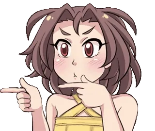 👈 cartoon, anime, girl, pointing, cute, illustration telegram sticker