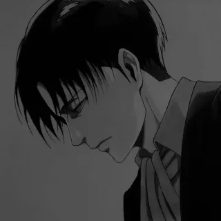 😑 Levi Ackerman Attack on Titan Anime, Charakter, Manga, Schwarzweiß telegram sticker