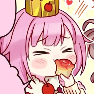 🎊 Anime, Desenho animado, Fofo, Comendo, Kawaii, Sobremesa telegram sticker