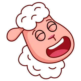 😄 Schaf, Cartoon, Tier, Süß, Aufkleber whatsapp sticker