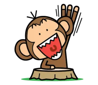 🐵 ลิง, การ์ตูน, สัตว์, ตลก, ภาพประกอบ telegram sticker