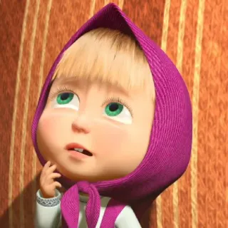 😄 Masha Masha and the Bear Мультфильм, Девочка, Маша, Розовый шарф, Маша и Медведь, Анимация telegram sticker