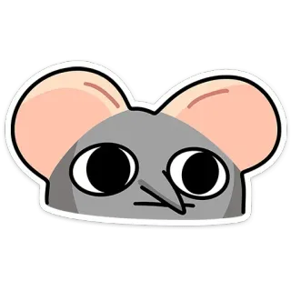 😕 หนู, การ์ตูน, สติกเกอร์, สัตว์ telegram sticker