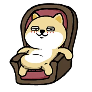 ☺️ 狗, 扶手椅, 懒, 得意, 可爱, 卡通, 放松 whatsapp sticker