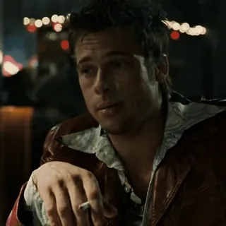 🚬 Tyler Durden Fight Club Брэд Питт, Тайлер Дёрден, Бойцовский клуб, Фильм, Сигарета, Курение telegram sticker