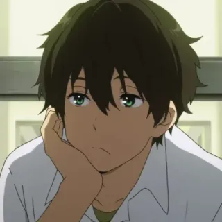 ➖ anime, menino, adolescente, personagem, entediado, relaxado whatsapp sticker