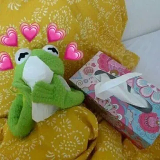 💞 Kermit the Frog 科米, 青蛙, 木偶, 布偶, 爱心, 可爱, 爱 telegram sticker