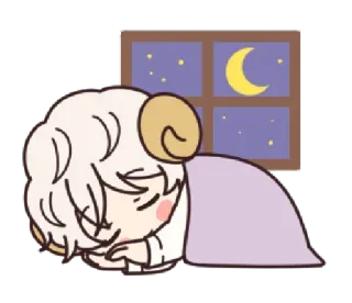 🌃 sleeping, sheep, moon, night, cartoon, cute telegram sticker