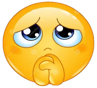 😔 Emoji, Sedih, Memohon, Kuning, Wajah telegram sticker