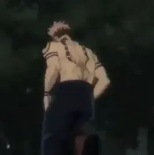 ✨ Itadori Yuji Jujutsu Kaisen Anime, Rücken, Torso, Verfluchte Technik, Yuji, Itadori whatsapp sticker