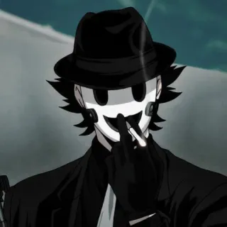 🈹 Аниме, Персонаж, Маска, Средний палец, Оскорбительный, Жест telegram sticker