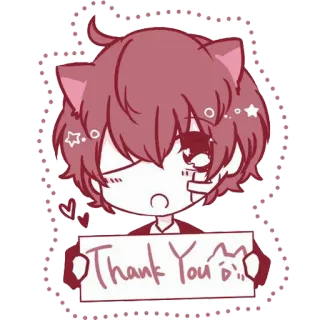 😻 Thank You danke, anime, süß, katze, kawaii telegram sticker