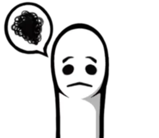 😞 traurig, denkend, verärgert, Emotion, Kopfschmerzen whatsapp sticker