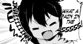 🤬 WHAT A PAIN IN THE ASSSSS! anime, manga, pain, expression, funny, exaggerated whatsapp sticker