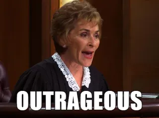 😧 Judge Judy OUTRAGEOUS Judge Judy, Oltraggioso, Programma TV, Tribunale telegram sticker