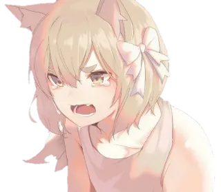 😭 Anime, Pianto, Orecchie da gatto, Triste, Lacrime telegram sticker