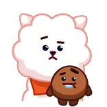 😱 RJ BT21, K-pop, cute, sticker, cartoon, RJ, Shooky telegram sticker