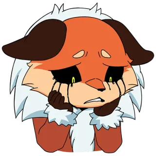 😢 animal, cachorro, triste, chorando, desenho animado telegram sticker